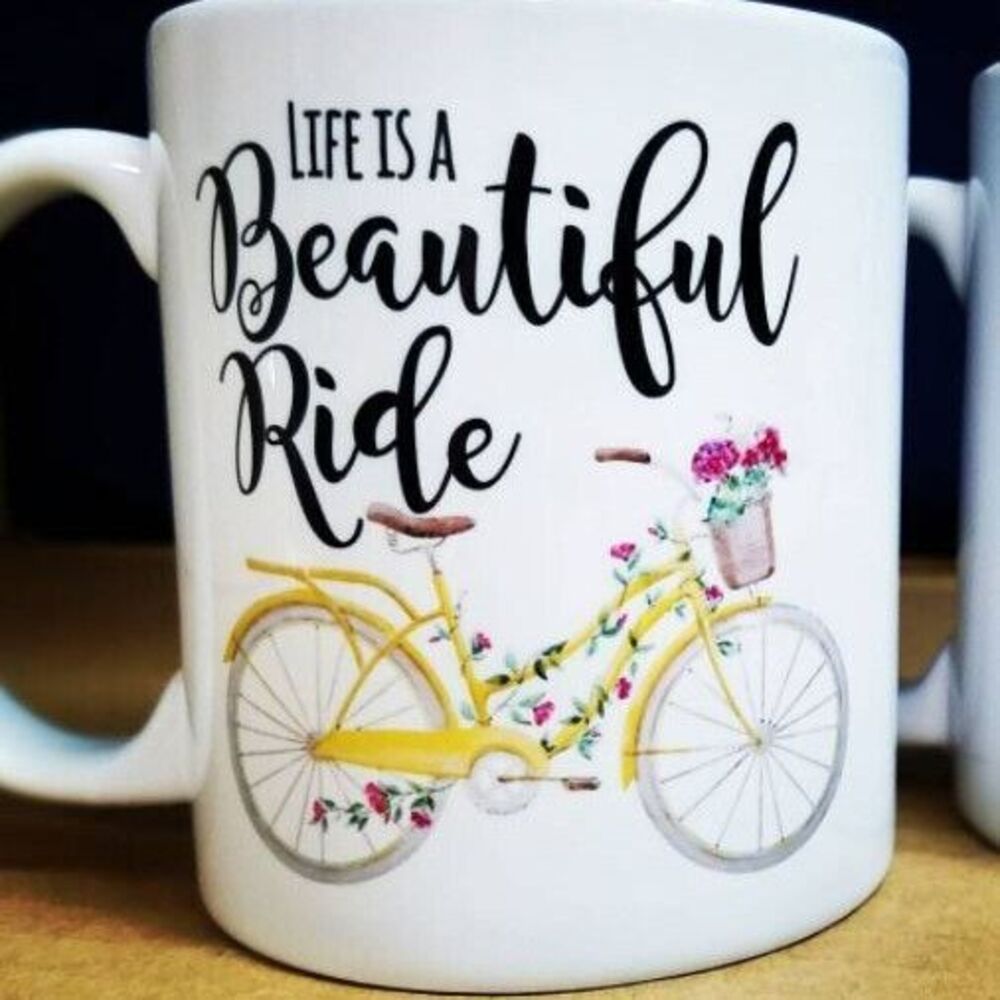Life Is A Beautiful Ride Mug, 11oz Coffee Mug Gift Bicycle